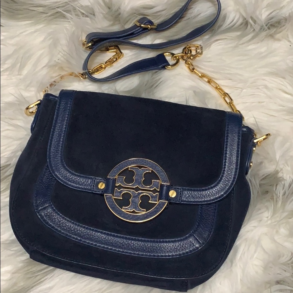 Tory Burch Amanda Suede/Leather Cross Body Bag
